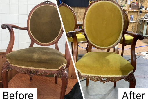 Reupholster of an antique chair