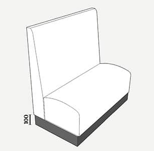 booth seating plinth height 100