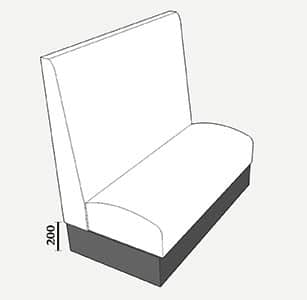 booth seating plinth height 200
