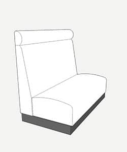 booth seating Plain with headroll style