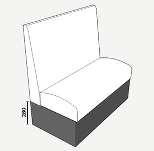 booth seating plinth height 280